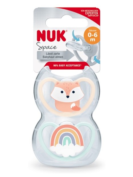 Nuk Pack Chupete Silicona Space 0 - 6 Meses 2 Unidades